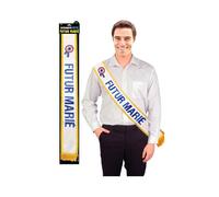 Écharpe enterrement vie de garçon - SURPRISEZ VOUS - Blanc - Bleue - Adulte - Extérieur