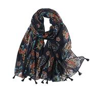 Écharpe Etole Foulard Echarpe Femmes Foulard Mode Tassel Viscose Châle Chantiers Bandeau Hijab Echarpes légères Écharpe Col Foulard for femmes Mesdames, 180 x 90cm Châle ( Blue : D , Size : 180x90cm )