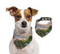 Écharpe fantaisie vue mer pour animal domestique, bandanas printemps été en coton doux pour chiot, accessoires réglables pour petites, moyennes et grandes, filles, garçons, chiots, taille M