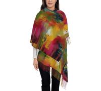 Echarpe Femme Automne Chaude Foulards Écharpe Doux Long Echarpes Léger Grande Châle Été Aquarelle Abstraite Pashmina Foulards Scarf 197 * 72Cm