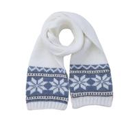 Echarpe Femme Chaude, ÉCharpe pour Femme Bonnet d'hiver Chaud Tricoté pour Les FêTes Motif Flocons De Neige Doublé Polaire Thermique en Fil Doux Style RéTro