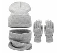 ÉCharpe Femme- Echarpe Chaude Ensemble Trois PièCes De Bonnet Chaud d'hiver pour Les ActivitéS De Plein Air Couleur Unie pour Grandes TêTes Couvrant Le Visage Et Le Cou