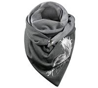 Écharpe Femme Hiver Avec Bouton Vintage- Écharpes Châles Mode Chic Couleur Unie- Écharpe Triangle Femme Chaud Décontracté ÉCharpe Chaud Coton RéTro Automne Hiver Doux Wrap Scarf Châles Pas Cher
