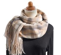 éCharpe Femme Hiver - Châle d'automne et d'hiver pour Femmes en Tissu à Carreaux coloré avec Franges épaisses et Douces pour Une élégance Confortable