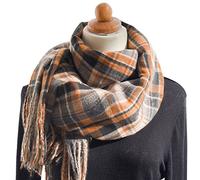 éCharpe Femme Hiver - Châle d'automne et d'hiver pour Femmes en Tissu à Carreaux coloré avec Franges épaisses et Douces pour Une élégance Confortable