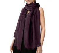 Echarpe Femme Hiver Chaud - Écharpe en Coton Et Lin de Couleur Unie pour S Écharpe À Bande de Plage Toutes Saisons (Dark Purple One Size)