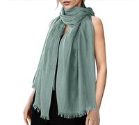 Echarpe Femme Hiver - Écharpe en Coton Et Lin de Couleur Unie pour S pour Toutes Les Saisons Écharpe de Bande de Plage (Army Green One Size)