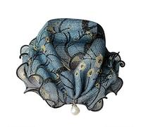 Echarpe Femme Hiver - Pearl Edge Gold Silk Bib Or Dentelle Changeable Écharpe Mode Carré D'Écharpe (Multicolor2 One Size)