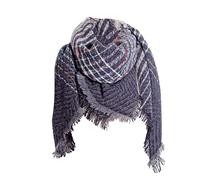 Echarpe Femme Hiver XXL - Femmes Automne Hiver Écharpe Classique Gland Plaid Écharpe Chaud Doux Chunky Grande Couverture Wrap Châle Foulards (Grey, One Size)