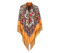 Echarpe Femme Hiver XXL - Mode S Impression Châle Écharpe S Mode Bohème Foulards Style Ethnique Cravate Gland Écharpe Grande Écharpe (Yellow One Size)