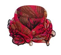 Echarpe Femme Hiver XXL - Pearl Edge Gold Silk Bib Or Dentelle Changeable Écharpe Mode Carré D'Écharpe (Multicolor F)