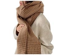 Echarpe Femme Hiver XXL - S Automne Hiver Écharpe Classique Gland Plaid Écharpe Chaud Doux Épais Grande Couverture Enveloppement Châle Écharpes 1 Paquet Présent (Brown One Size)