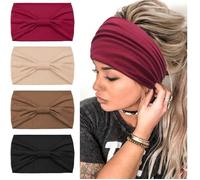 Echarpe Femme,Mode 4 Pcs Serre Tete Femme Large élastique Croix de Criss,Echarpe Cheveux Yoga Sport Headband