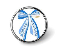 Écharpe fluide et soyeuse, style côtier, nouée en nœud, broche ronde, accessoire de mode pour homme et femme : insigne de col, épingle à veste, sac à dos.