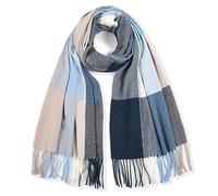 Écharpe Foulard Châle pour Femme Automne Hiver Chaude Douce Motif à Carreaux Surdimensionné avec Décoration Frange Simple Classique (200 * 60CM),Multicolore (Rose foncé),Taille unique