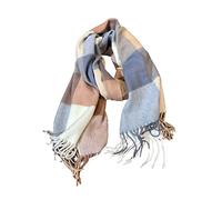 Echarpe Foulard Écharpe à Carreaux de Luxe Hiver Chaud Cachemire Femmes Longues Femmes Écharpes Lady Tassel Châle Lady Big Wraps Foulard Écharpe Hiver (Blue : Milk Tea, Size : 200 * 70cm)