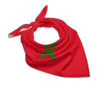 Écharpe Foulard En Satin Cravate Maroc Modèle de drapeau national Foulard mode Bandanas Plage Cheveux,Sac à Main cou Echarpe,46CM×46CM,Rouge