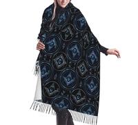 Écharpe Foulard Respirant Shawl Automne Maçonnique Foi Espérance et Charité Franc-maçon épais Châle pour Party Homme Femmes 68x196cm