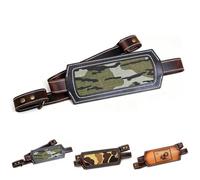 Écharpe fourre-tout en cuir pour dinde sauvage avec gravure de timbre de dinde vintage, bandoulière rembourrée robuste avec incrustation de camouflage vintage, sangles de boucle réglables (#01)