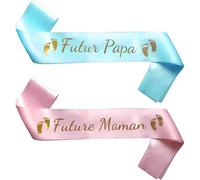 Écharpe Future Maman Écharpe Futur Papa Baby Shower Daddy to be Mommy to be Sash Décoration Accessoires Cadeau pour Baby Shower Baptême