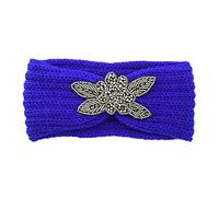 Écharpe Future Maman Papa Head Thermal Hairband laine de main filles cheveux doux Hairband femmes Headband Or Long (Blue, One size)