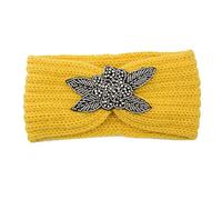 Écharpe Future Maman Papa Head Thermal Hairband laine de main filles cheveux doux Hairband femmes Headband Or Long (Yellow, One size)