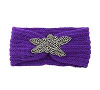 Écharpe Future Maman Papa Head Thermal Hairband laine de main filles cheveux doux Hairband femmes Headband Or Long (Purple, One size)