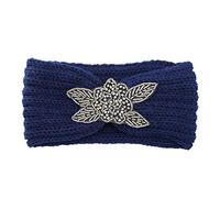 Écharpe Future Maman Papa Head Thermal Hairband laine de main filles cheveux doux Hairband femmes Headband Or Long (Navy, One size)