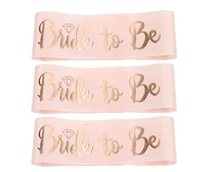 Écharpe Future Mariée, Lot de 3, Polyester Luxueux, Lettrage Doré Élégant, Texture Délicate Durable - Brillance Satinée, Design Raffiné, Idéal Cérémonie et Fête Prénuptiale