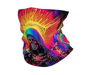 Echarpe Gaiter Faucheuse Démon Âme Néon Rainbow Spatial Noir Protection du Visage Élastique Multi-Usage Bandana pour Sports Moto Homme 25X50Cm