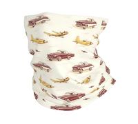 Echarpe Gaiter Impression Vintage d'avion Et De Voiture Écharpe Tube Respirant Anti-UV Balaclava pour Course À Pied Yoga Jogging 25X50Cm