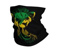 Echarpe Gaiter Lion Rugissant en Colère Et Drapeau De La Jamaïque Imprimé Chapeaux Demi-Visage Anti-UV Écharpe Tube pour Yoga Cyclisme Ski