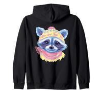 Écharpe Graphique Bleu Raton Laveur pour Amoureux de Portrait d'hiver Jaune Rose Sweat à Capuche