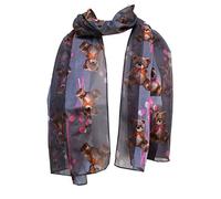 Écharpe Grise avec Un Design Ours en Peluche. Écharpe Mince et Jolie. - Grey Teddy Bear Thin Scarf
