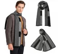 Echarpe Hiver Echarpe Homme Longue Écharpe Chaud Écharpe Fraîche pour les Hommes Noir