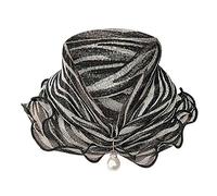 Echarpe Homme Chic - Pearl Edge Gold Silk Bib Or Dentelle Changeable Écharpe Mode Carré D'Écharpe (Multicolor6 One Size)