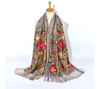 Echarpe Homme Hiver - Écharpe carrée à Franges Style bohème Ethnique pour Femme, châle Long et élégant pour l'hiver, Accessoires de Mode Polyvalents et Chauds (Khaki, One Size)