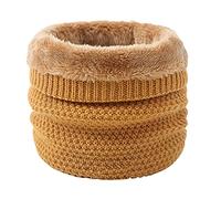 Echarpe Homme Hiver - Écharpe en Acrylique Manche en Molleton Chaud Col Haut Laine Épaissie Manche À Boucle Unique (Yellow One Size)
