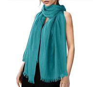 Écharpe Homme Hiver - Écharpe en Coton Et Lin de Couleur Unie pour S pour Toutes Les Saisons Écharpe de Bande de Plage (Mint Green One Size)