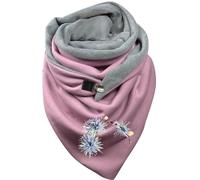 Écharpe Homme Hiver - Écharpe Triangulaire Rétro Bohème pour S avec Bouton Chaud Et Écharpe Chaude Imprimée (Blue One Size)