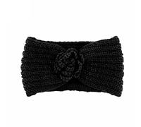 Écharpe Homme Jaune de fil crochet pour femme chaud de tricoté Cravate Petite (Black, One Size)