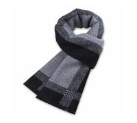 Écharpe homme noire et grise d'hiver épaisse en imitation cachemire.