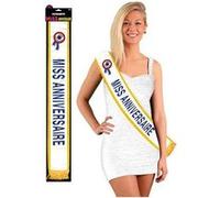Echarpe Humoristique "miss Anniversaire" Bleue - Bleu Multicolore G