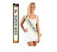 Atosa Écharpe humoristique "Super Miss" Bleue – Taille unique