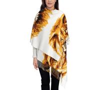 Écharpe Illustration du Roi Lion Châle À Pompons, Écharpe À Franges Chaude Enveloppe Luxueuse Pour Dames, Pour Toutes Les Saisons 72 X 197 CM