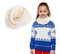 Echarpe Infinity Enfants, Chaud Enfant Hiver Tricoté Echarpe, Unisexes Écharpe à tube en Laine Douce Mélangée, Cache-cou de Couleur unie Doux pour la Peau, Cadeau d'hiver de Noël Garçons Filles