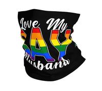 Écharpe J'aime Mon Mari Gay Cache Cou Anti-Solaire Décoration Faciale Multifonction Balaclava pour Course À Pied Randonnée Cyclisme 25X50CM