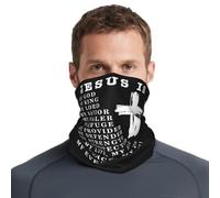 Écharpe Jésus Est Mon Dieu, Mon Roi, Mon Sauveur. Christianisme Blanc Décoration Faciale Respirant Couvre-Chef Antidérapant Balaclava pour Cyclisme Adulte Randonnée 25X50CM