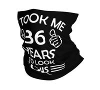 Écharpe Joyeux 36E Anniversaire Cache Cou Multifonction Balaclava Anti-Solaire Couvre-Chef pour Cyclisme Randonnée Course À Pied 25X50CM