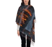 Écharpe Kilauea pour femme, imprimé volcan, châle à franges tendance automne-hiver, écharpe douce et chaude, châle enveloppant résistant au soleil